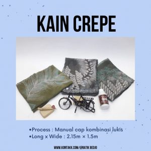 Bahan Kain Crepe Batik Cap Motif Abstrak Batik Modern Klasik