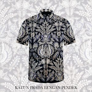 Kain Batik Tulis Bahan Katun Satin Prada Tinta Emas A15